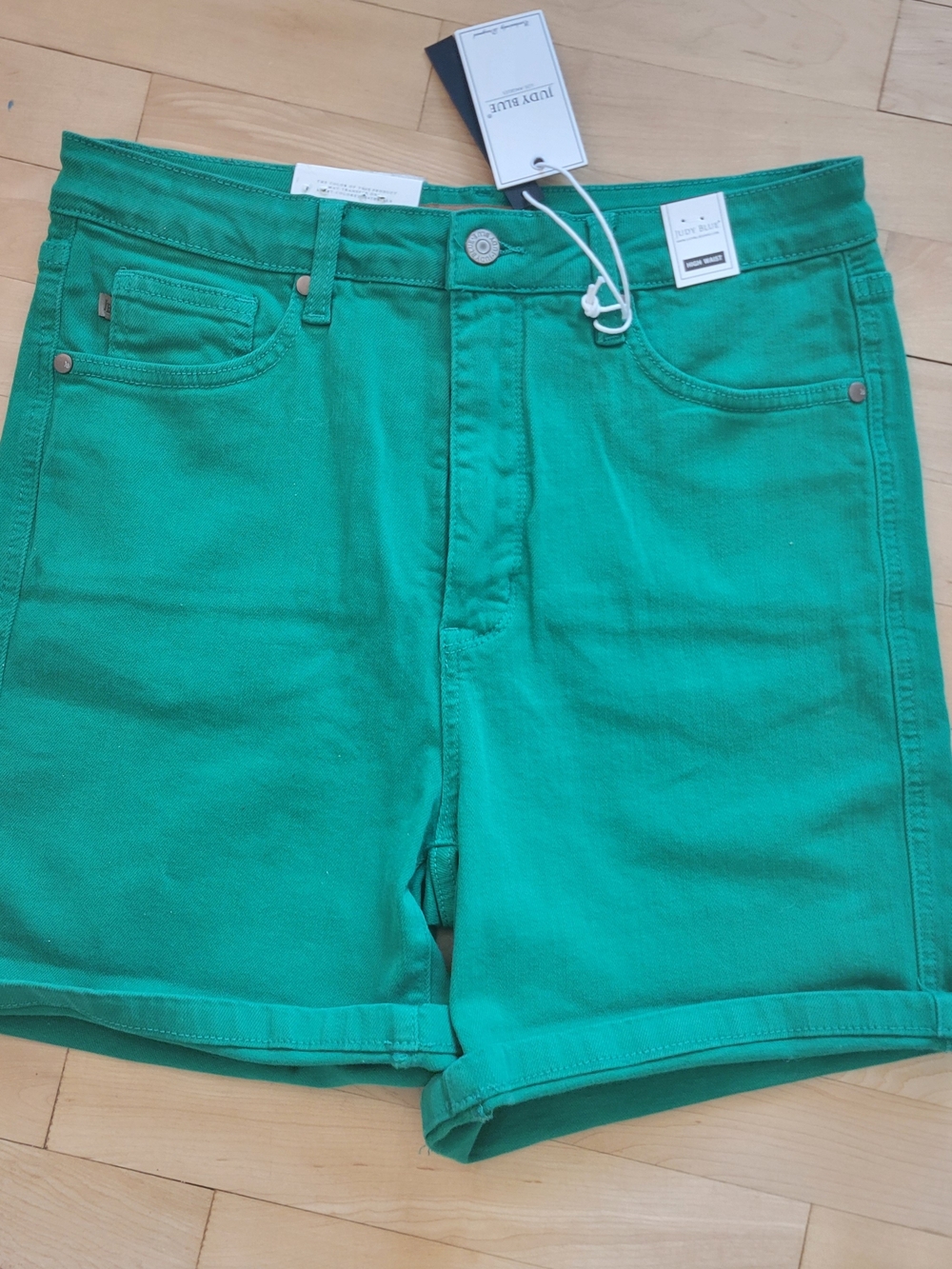 NWT Green Judy Blue Women's High Waist Jean Shorts XL